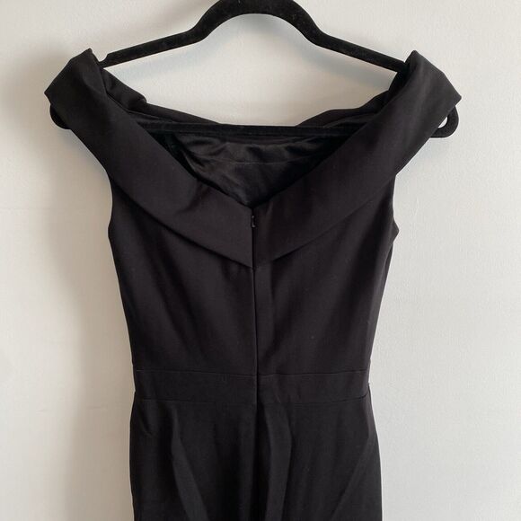 Sheri Hill Off The Shoulder Maxi Evening Gown Mermaid Bodycon Size 6 50824 Black - Picture 7 of 8